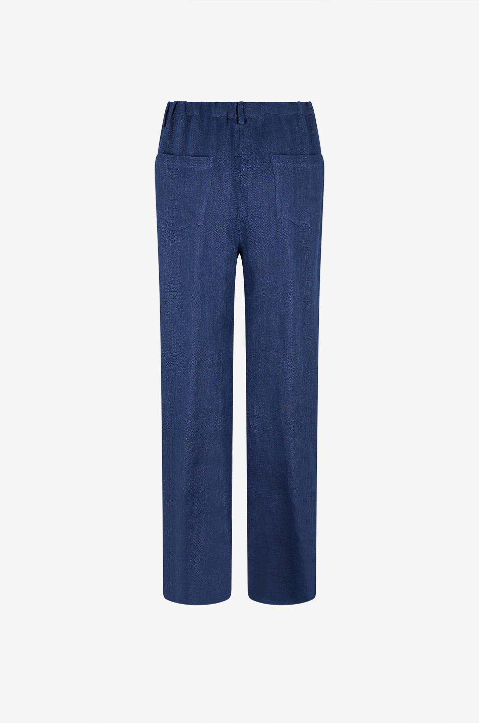ANTONELLI FIRENZE Weite Hose mit Kordelzug aus Fischgrat-Leinen Sorento Damen DUNKELBLAU 2
