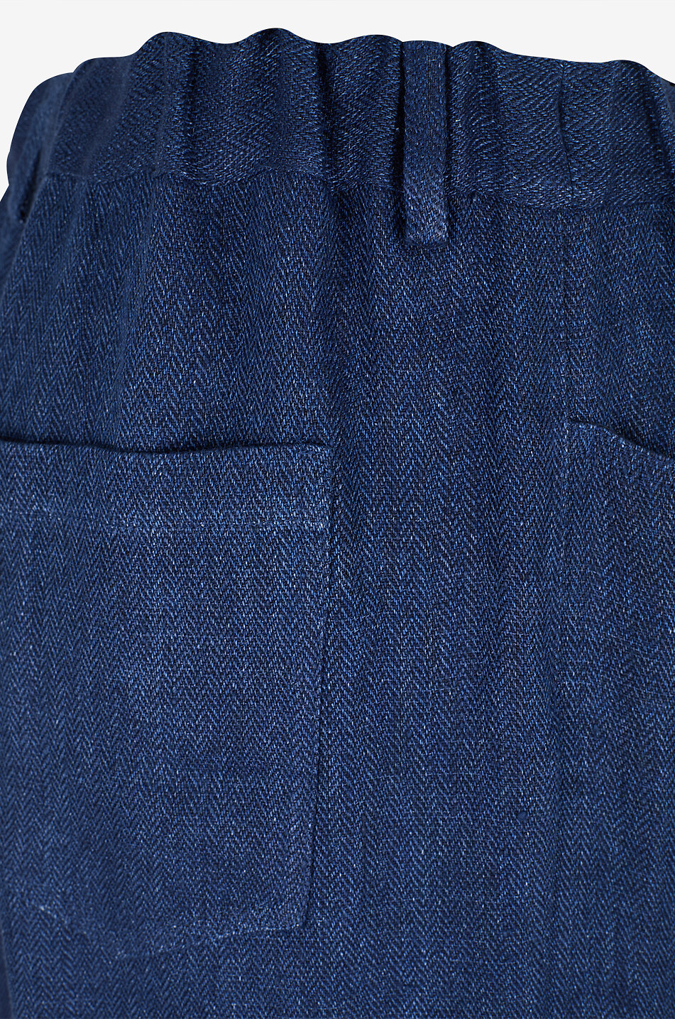 ANTONELLI FIRENZE Weite Hose mit Kordelzug aus Fischgrat-Leinen Sorento Damen DUNKELBLAU 4