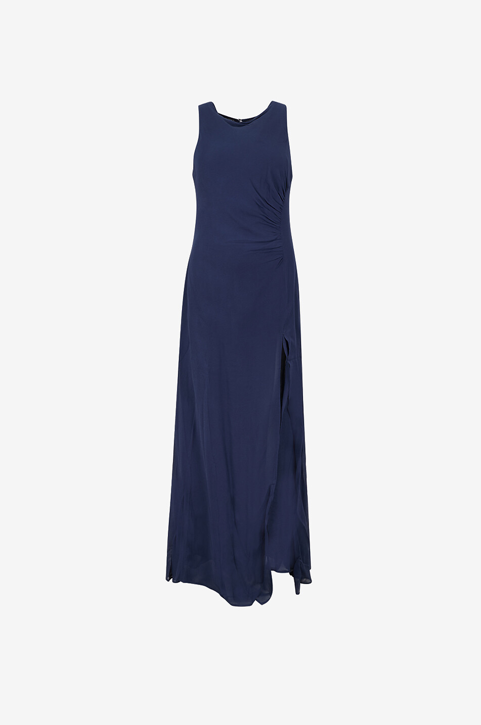 Senna Forest long draped crepe sleeveless dress