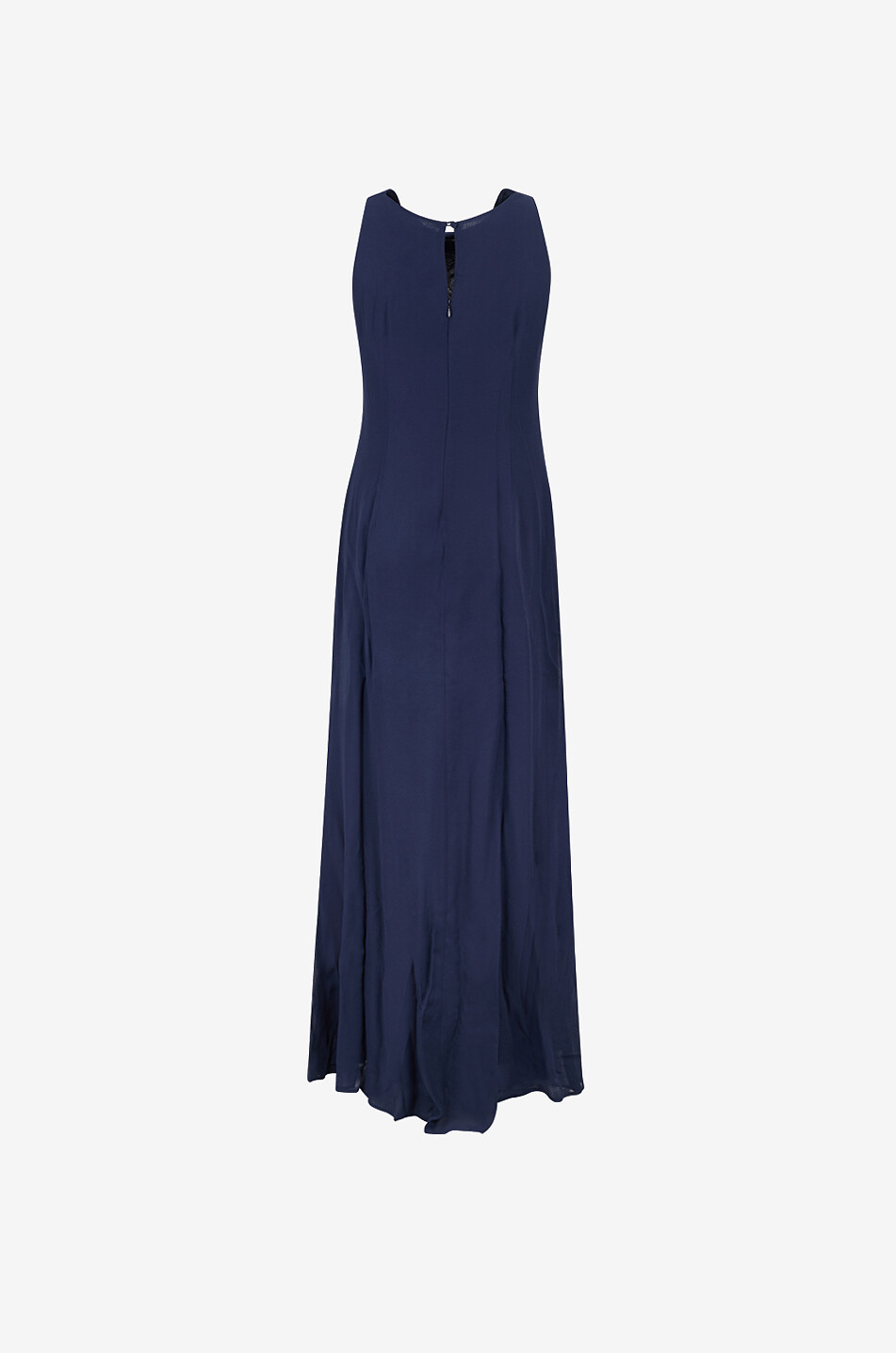 REFORMATION Senna Forest long draped crepe sleeveless dress Women DARK BLUE 2