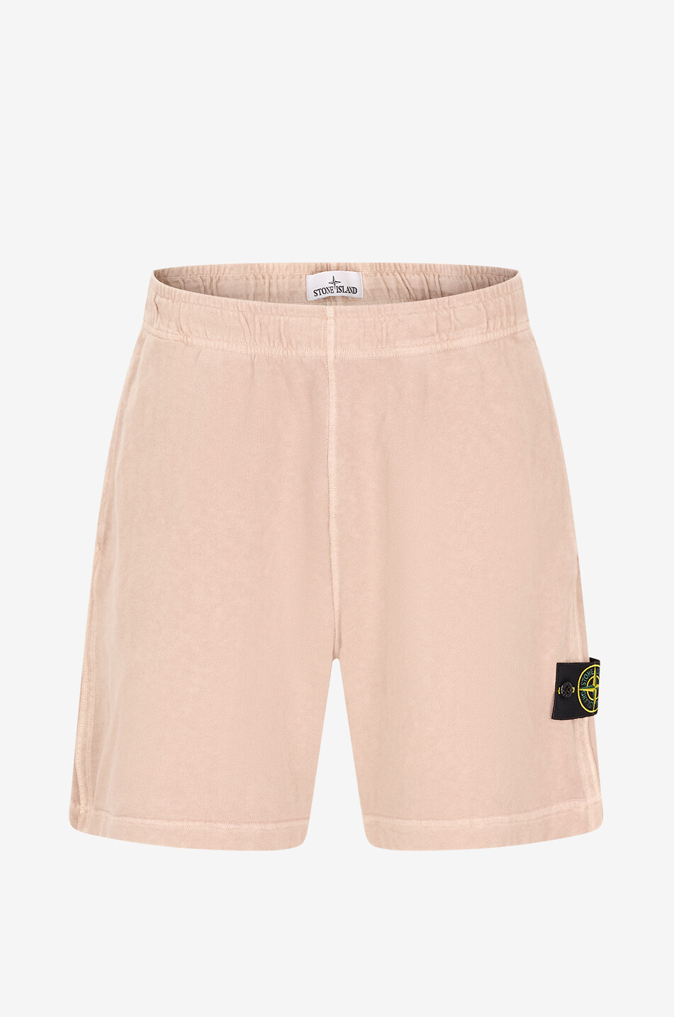 Bermuda cotton jersey shorts with distressed effect
