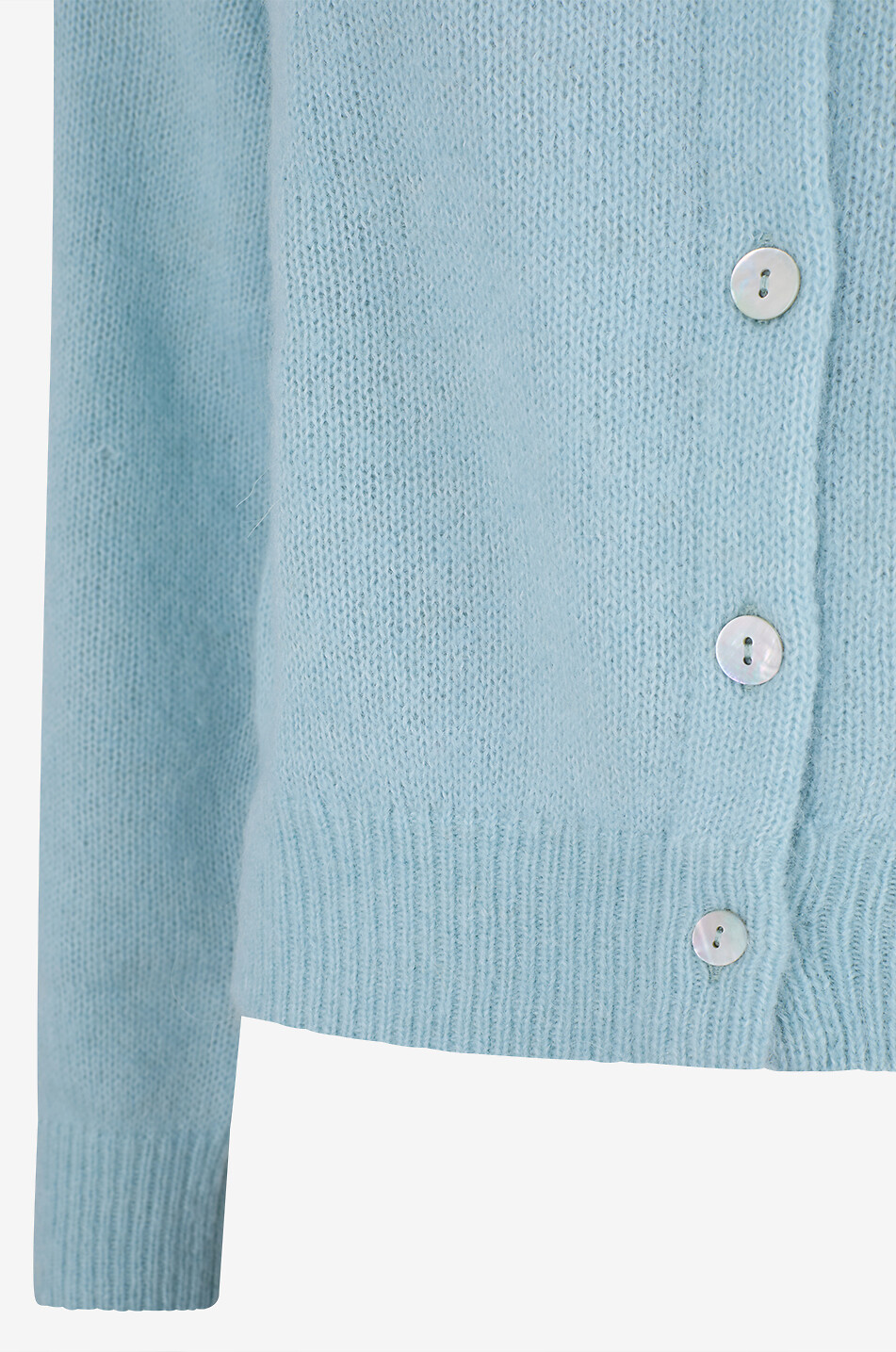 DÔEN Cardigan mit Rundhalsausschnitt aus Alpaka und Wolle Petra Damen HELLBLAU 3