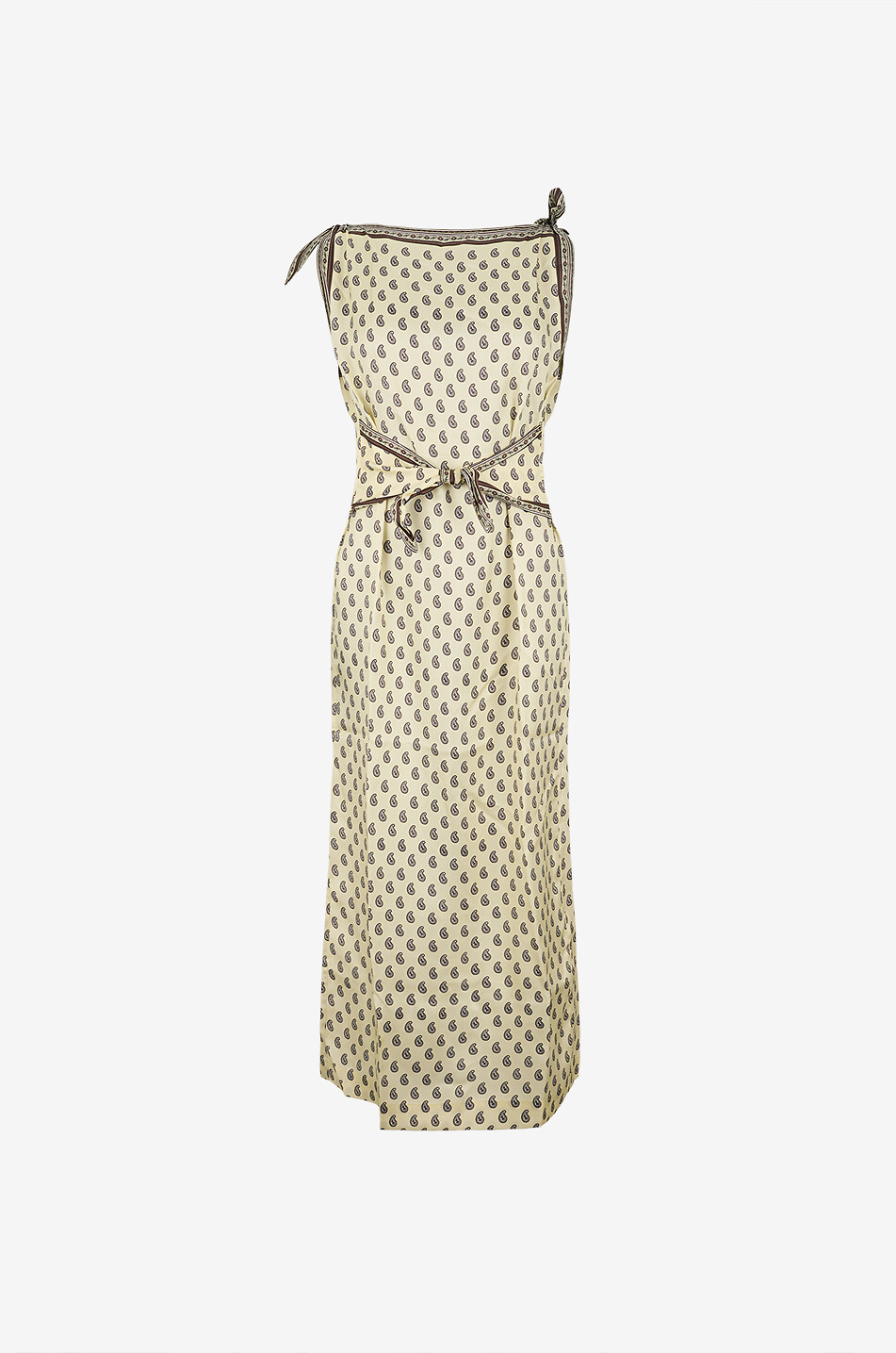 Robe mi-longue ajustée en sergé de soie Amorette