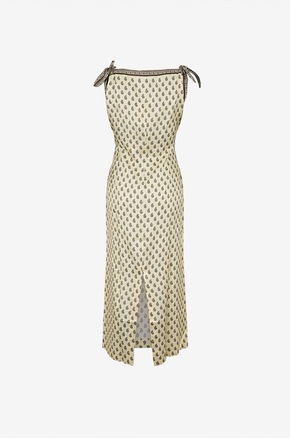 Robe mi-longue ajustée en sergé de soie Amorette