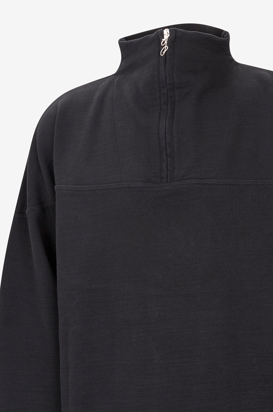JACQUEMUS Sweat-shirt à col montant zippé en coton Le Camionneur Rond Carré Homme NOIR 3