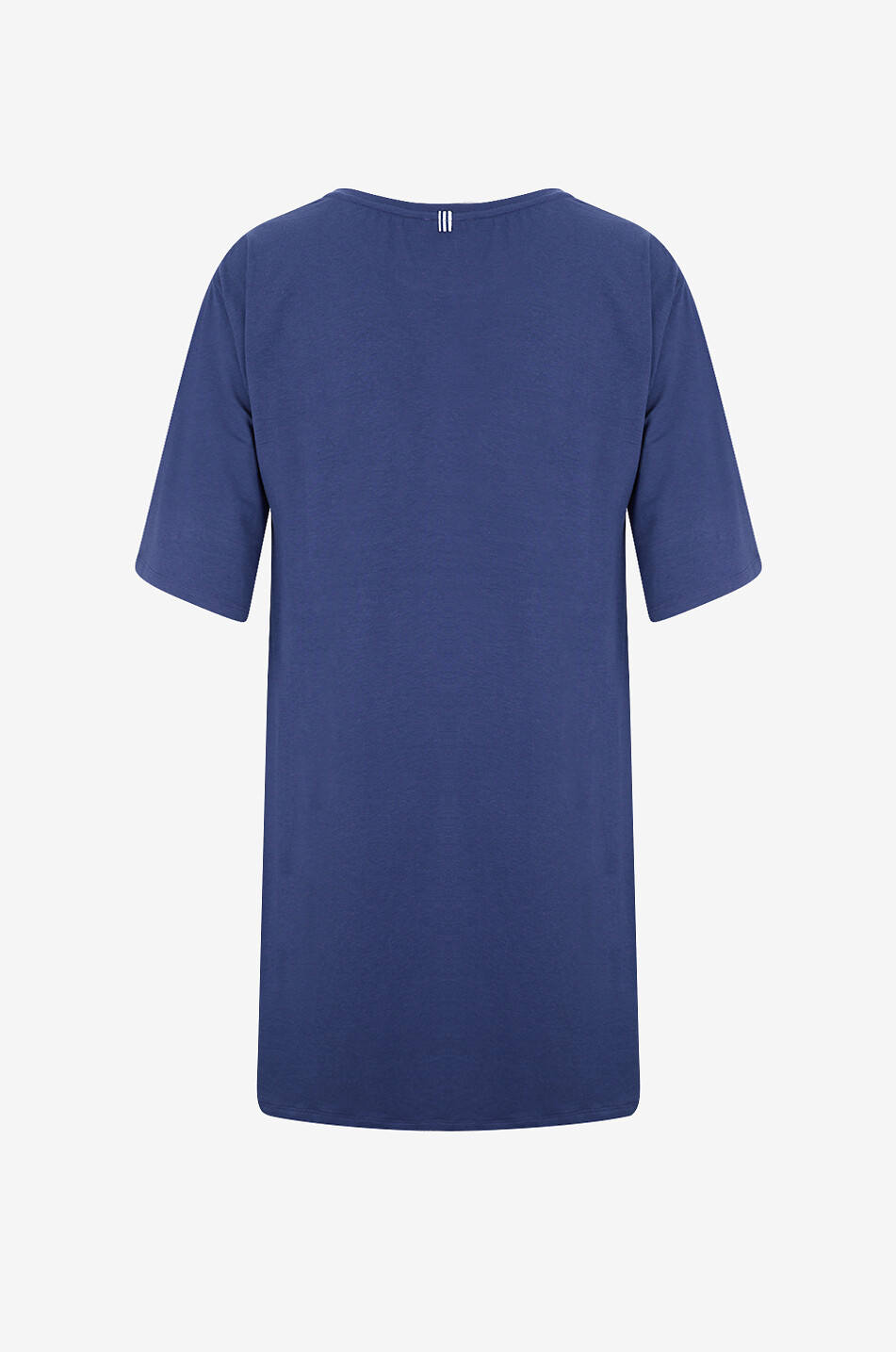 LAURENCE TAVERNIER Chemise de nuit courte à col rond en coton mélangé Femme BLEU FONCE 2