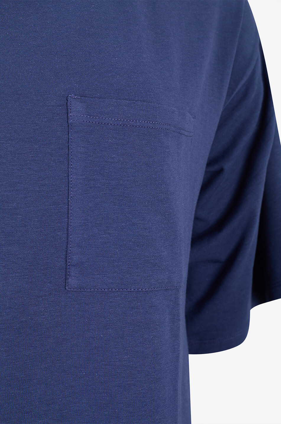 LAURENCE TAVERNIER Chemise de nuit courte à col rond en coton mélangé Femme BLEU FONCE 3