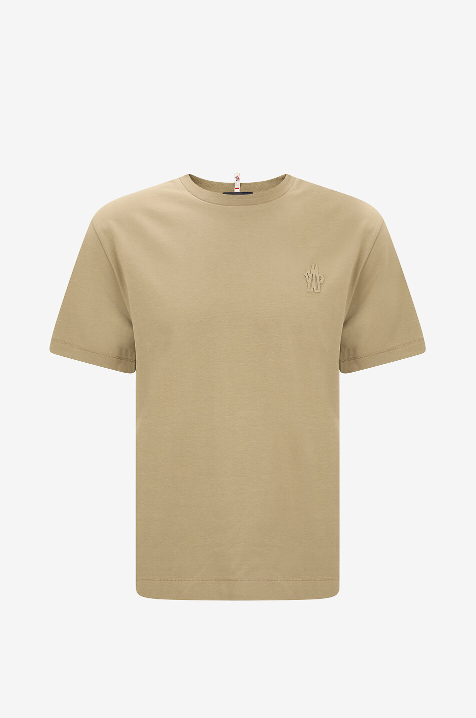 MONCLER GRENOBLE T-shirt à col rond en coton avec logo brodé Homme KAKI 1
