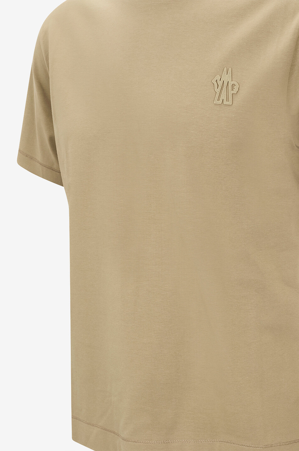 MONCLER GRENOBLE T-shirt à col rond en coton avec logo brodé Homme KAKI 3