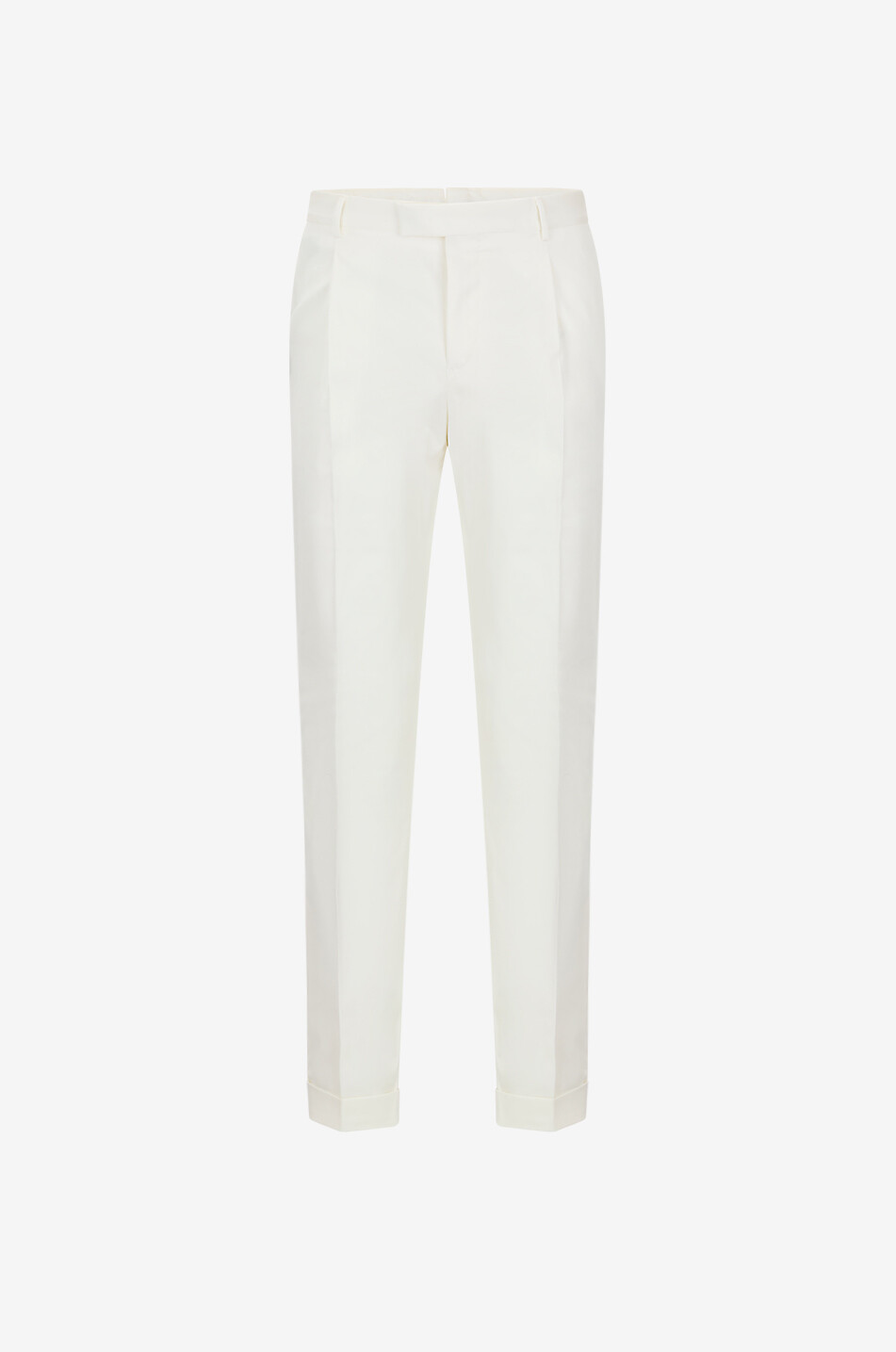 Pantalon droit en coton et soie