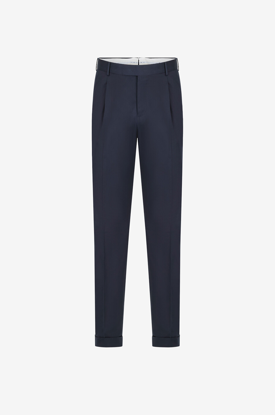 PT TORINO Pantalon droit en coton et soie Homme BLEU FONCE 1
