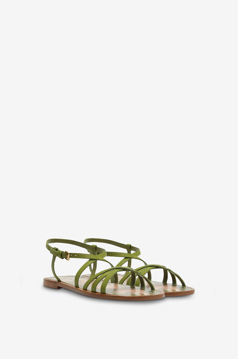FARM RIO Spring Flat leather flat sandals Women GREEN 2