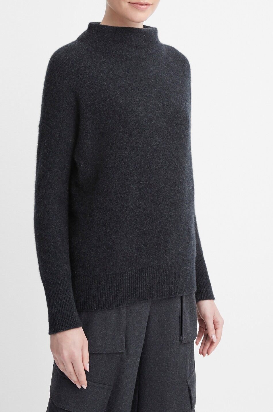 VINCE Pullover mit Schornsteinkragen aus Kaschmir Damen DUNKELGRAU 6