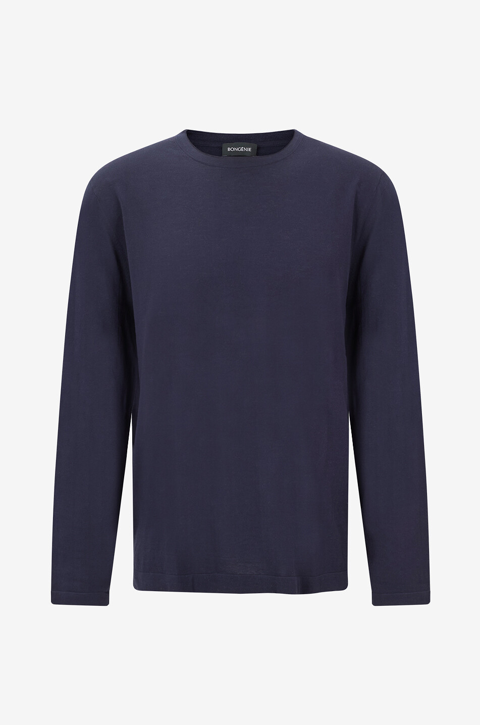 BONGENIE Crewneck jumper in cotton jersey Men DARK BLUE 1