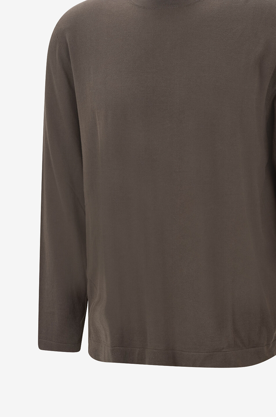 BONGENIE Crewneck jumper in cotton jersey Men DARK BROWN 3