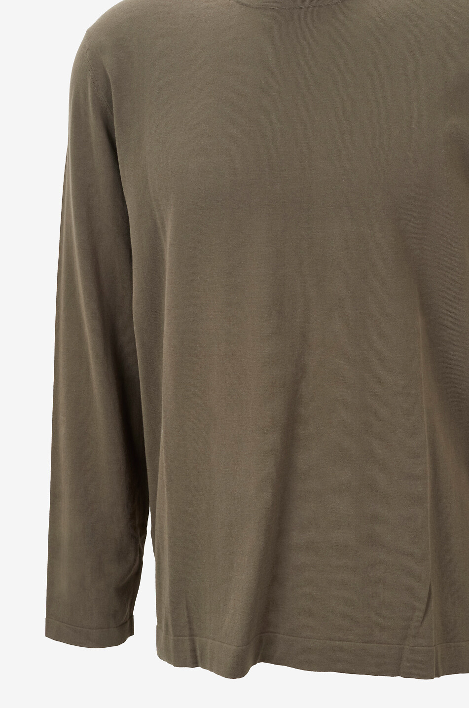 BONGENIE Crewneck jumper in cotton jersey Men MEDIUM GREEN 3