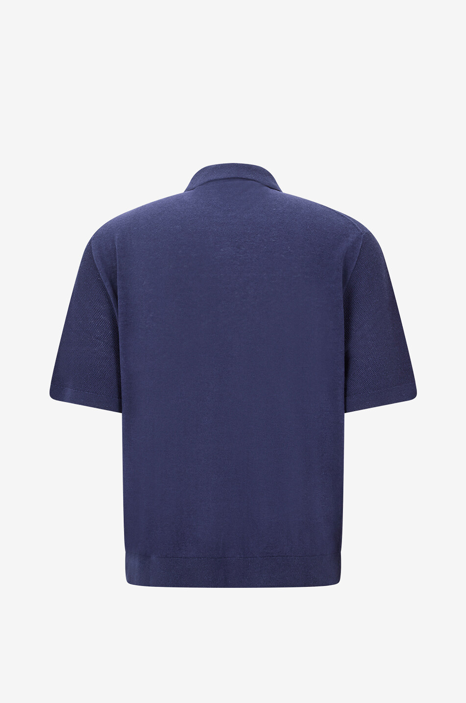 BONGENIE Linen and cotton polo shirt Men DARK BLUE 2