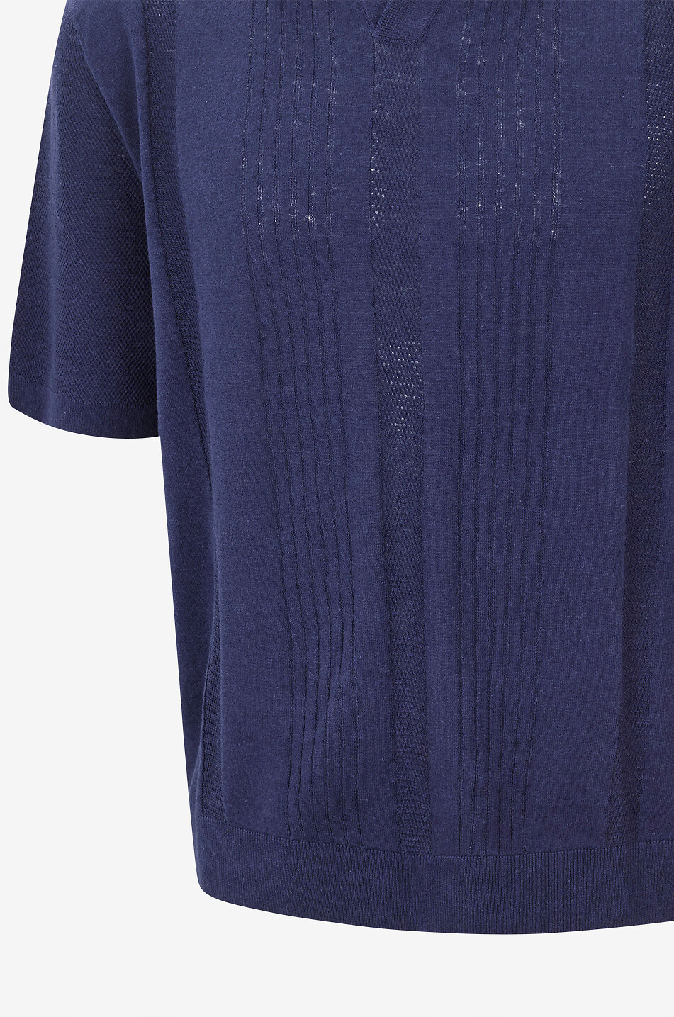 BONGENIE Linen and cotton polo shirt Men DARK BLUE 3