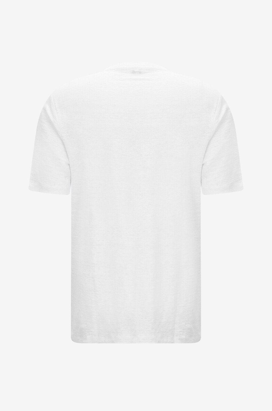 BONGENIE Short-sleeved round-neck linen T-shirt Men WHITE 2