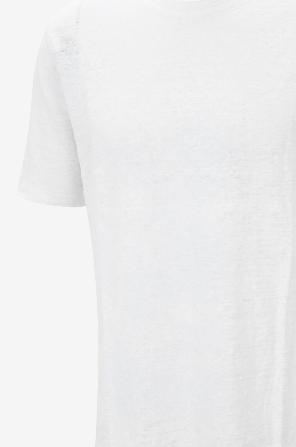 BONGENIE Short-sleeved round-neck linen T-shirt Men WHITE 3