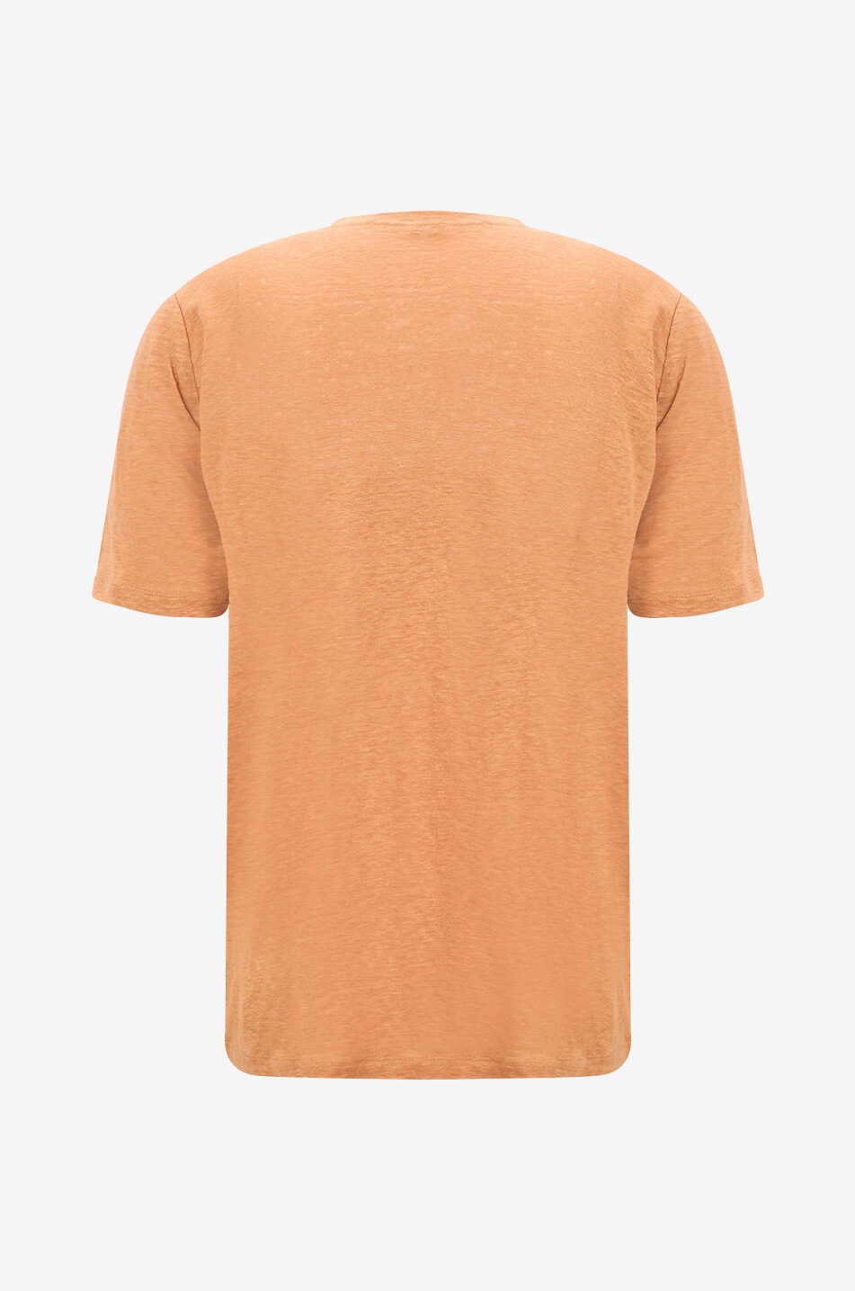 BONGÉNIE T-shirt à manches courtes et col rond en lin Homme MARRON CLAIR 2