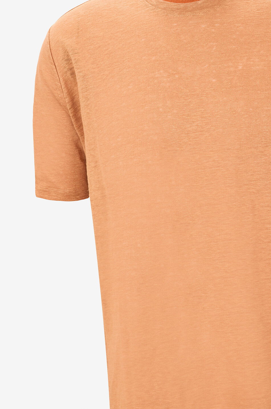 BONGÉNIE T-shirt à manches courtes et col rond en lin Homme MARRON CLAIR 3