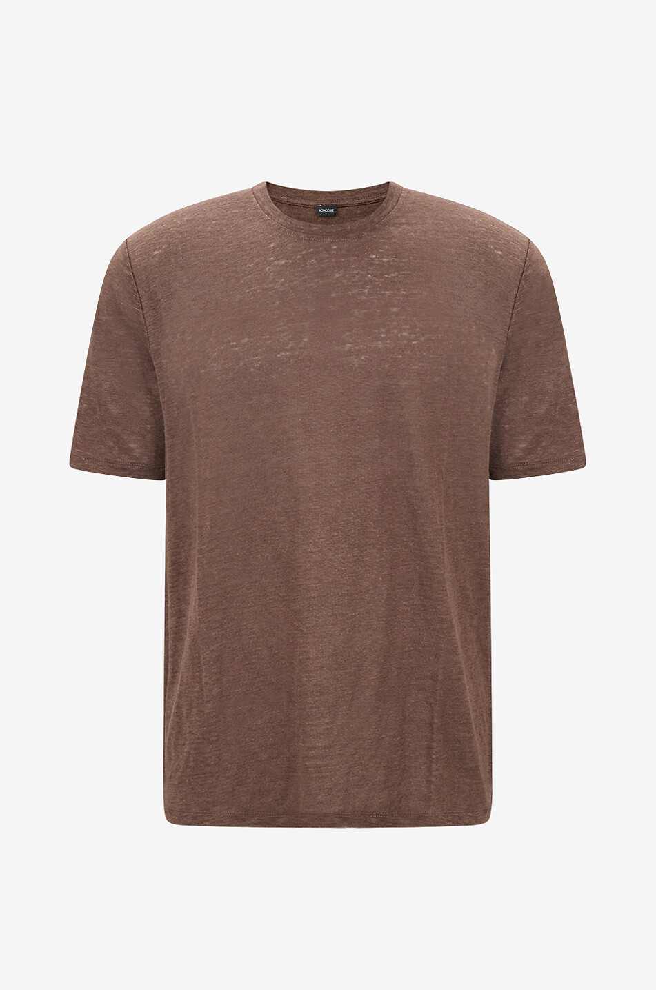 Rundhals-T-Shirt aus Leinen mit kurzen Ärmeln