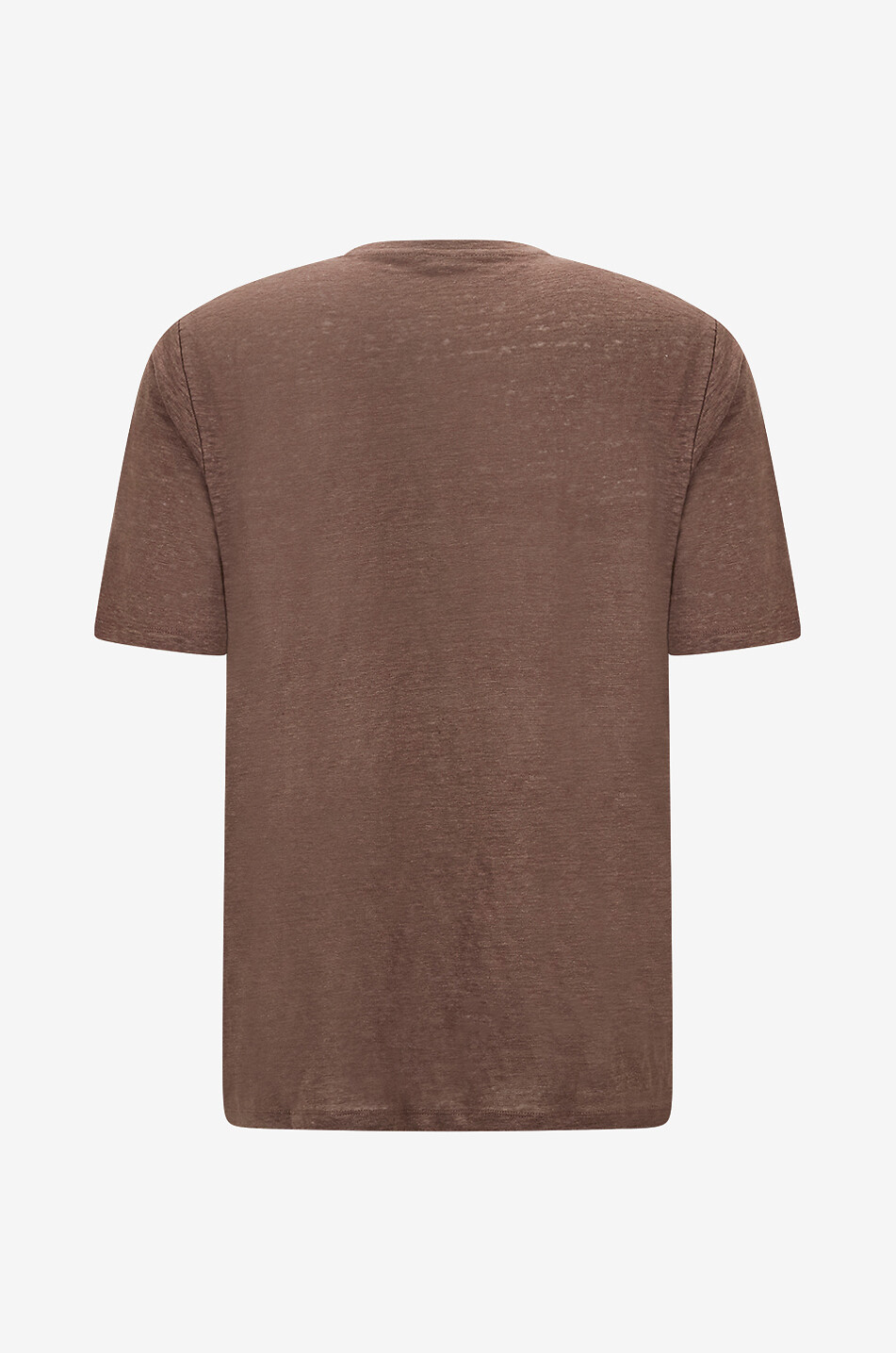 BONGENIE Rundhals-T-Shirt aus Leinen mit kurzen Ärmeln Herren MITTELBRAUN 2