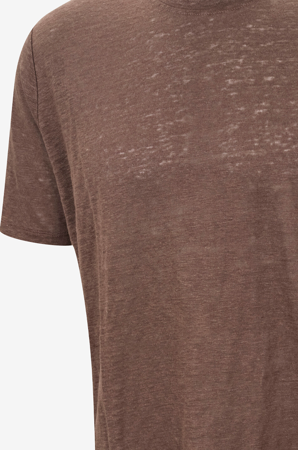 BONGENIE Rundhals-T-Shirt aus Leinen mit kurzen Ärmeln Herren MITTELBRAUN 3
