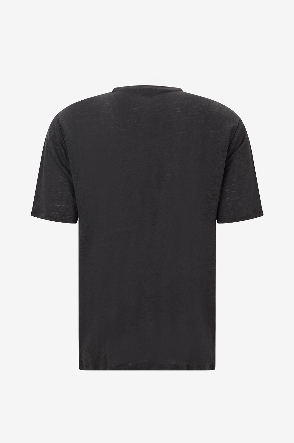 BONGENIE Short-sleeved round-neck linen T-shirt Men BLACK 2