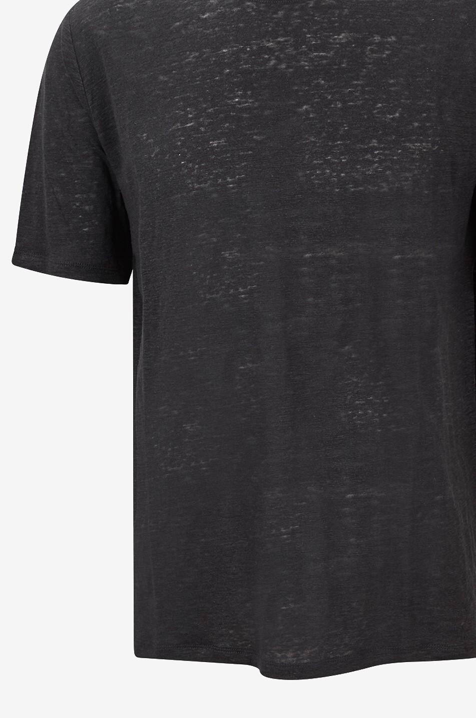 BONGENIE Short-sleeved round-neck linen T-shirt Men BLACK 3