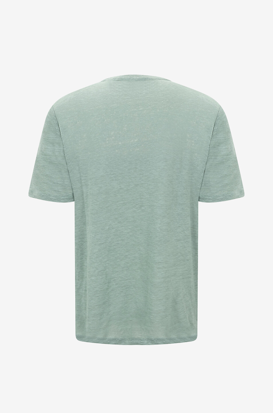 BONGÉNIE T-shirt à manches courtes et col rond en lin Homme VERT CLAIR 2