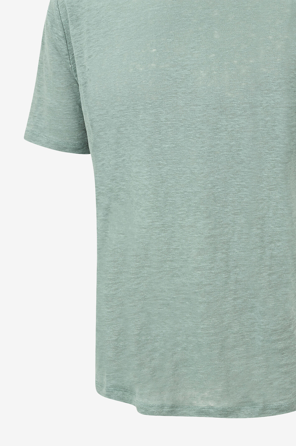 BONGÉNIE T-shirt à manches courtes et col rond en lin Homme VERT CLAIR 3
