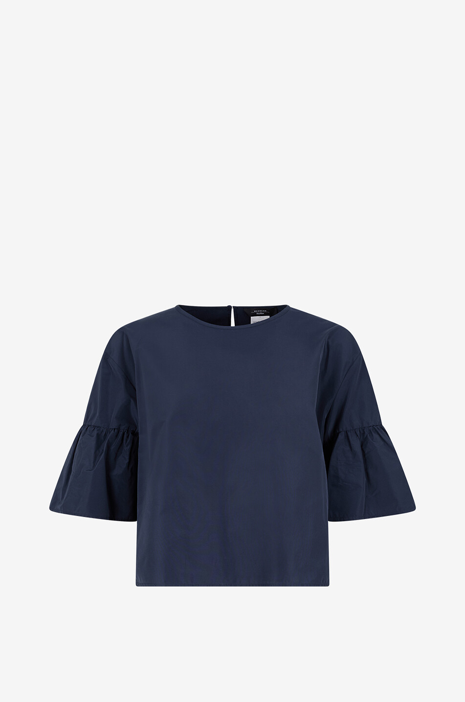 WEEKEND MAX MARA Top mit Rundhalsausschnitt aus Baumwollpopeline Break Damen DUNKELBLAU 1