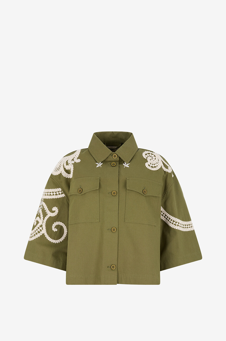 Como embroidered oversized lightweight cotton jacket