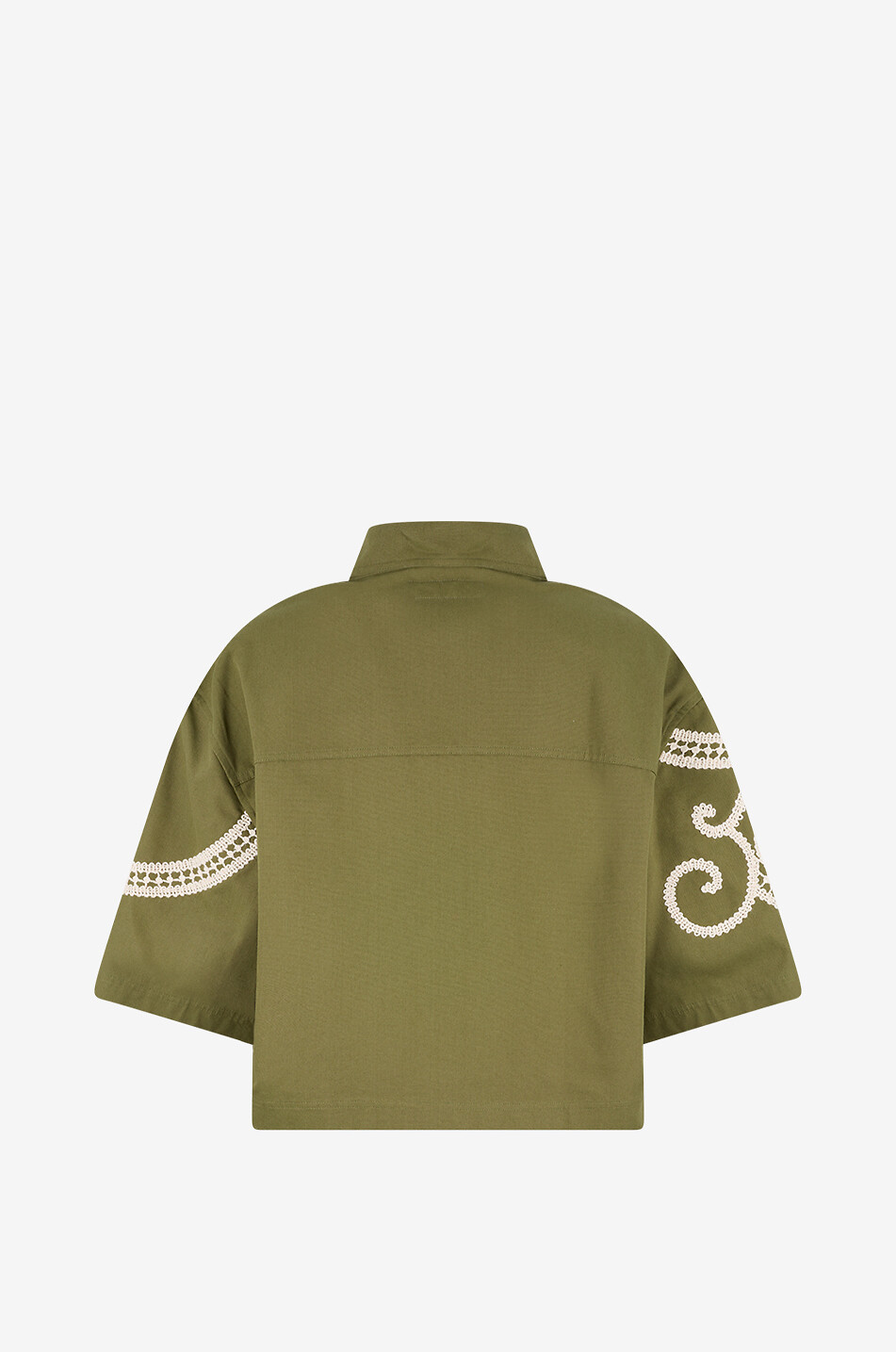 WEEKEND MAX MARA Como embroidered oversized lightweight cotton jacket Women KHAKI 2