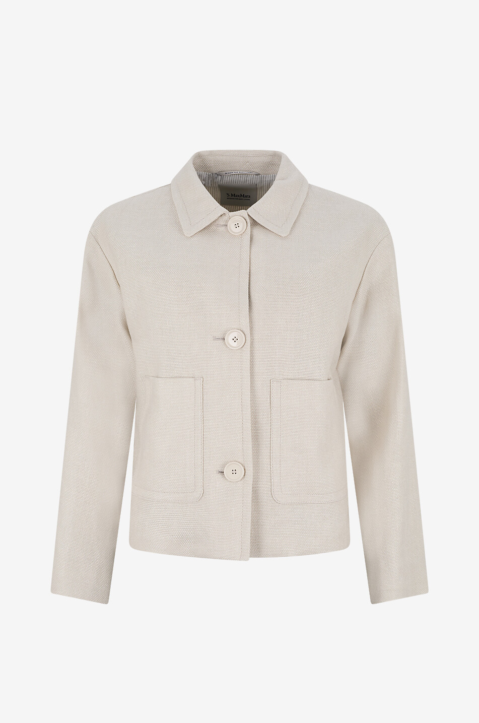 'S MAX MARA Datte linen and cotton short lightweight jacket Women WHITE 1