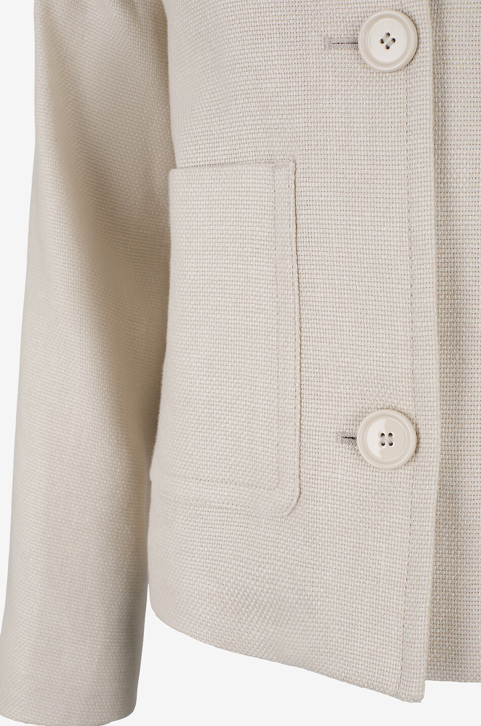 'S MAX MARA Datte linen and cotton short lightweight jacket Women WHITE 3