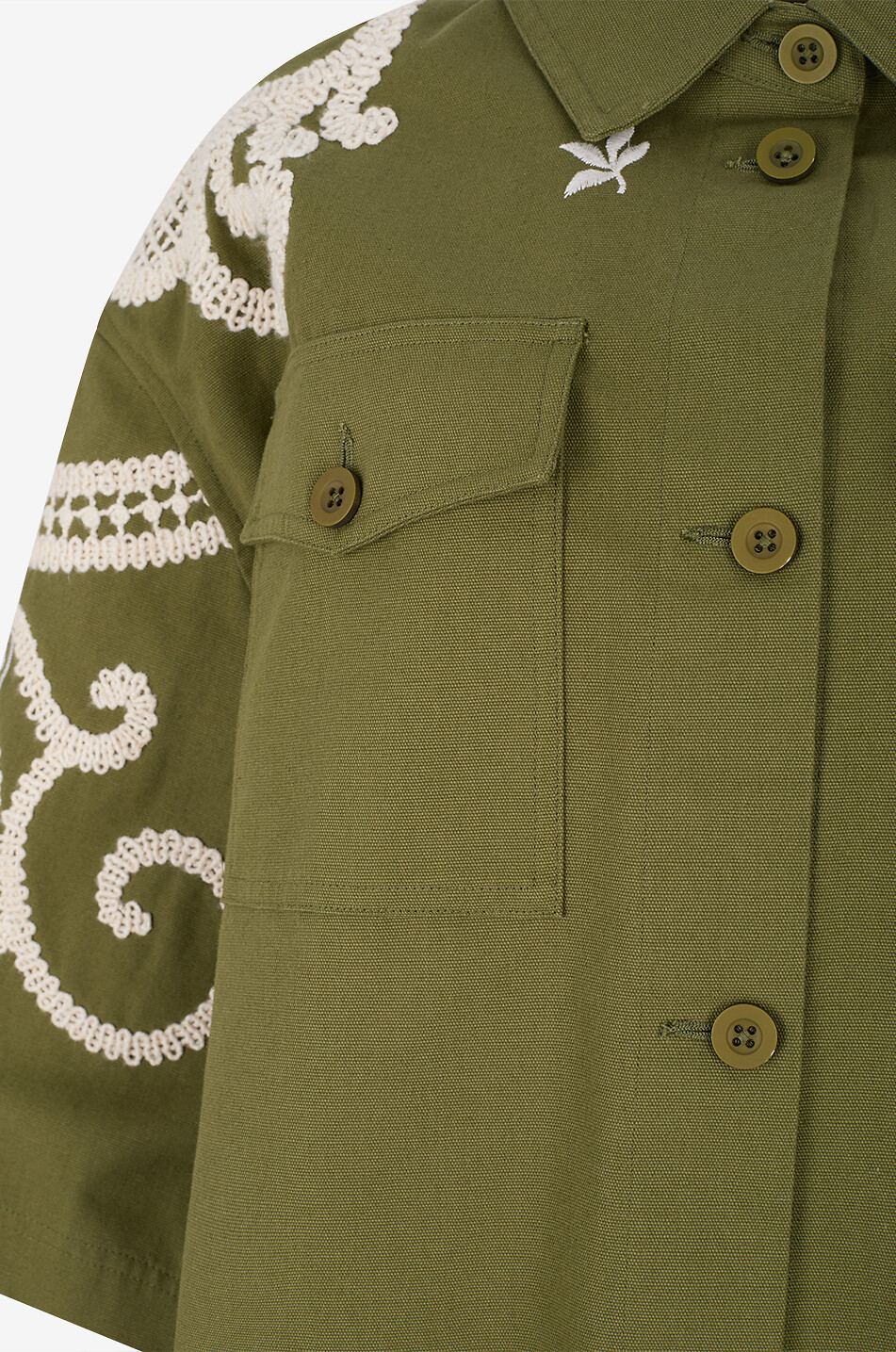 WEEKEND MAX MARA Como embroidered oversized lightweight cotton jacket Women KHAKI 3