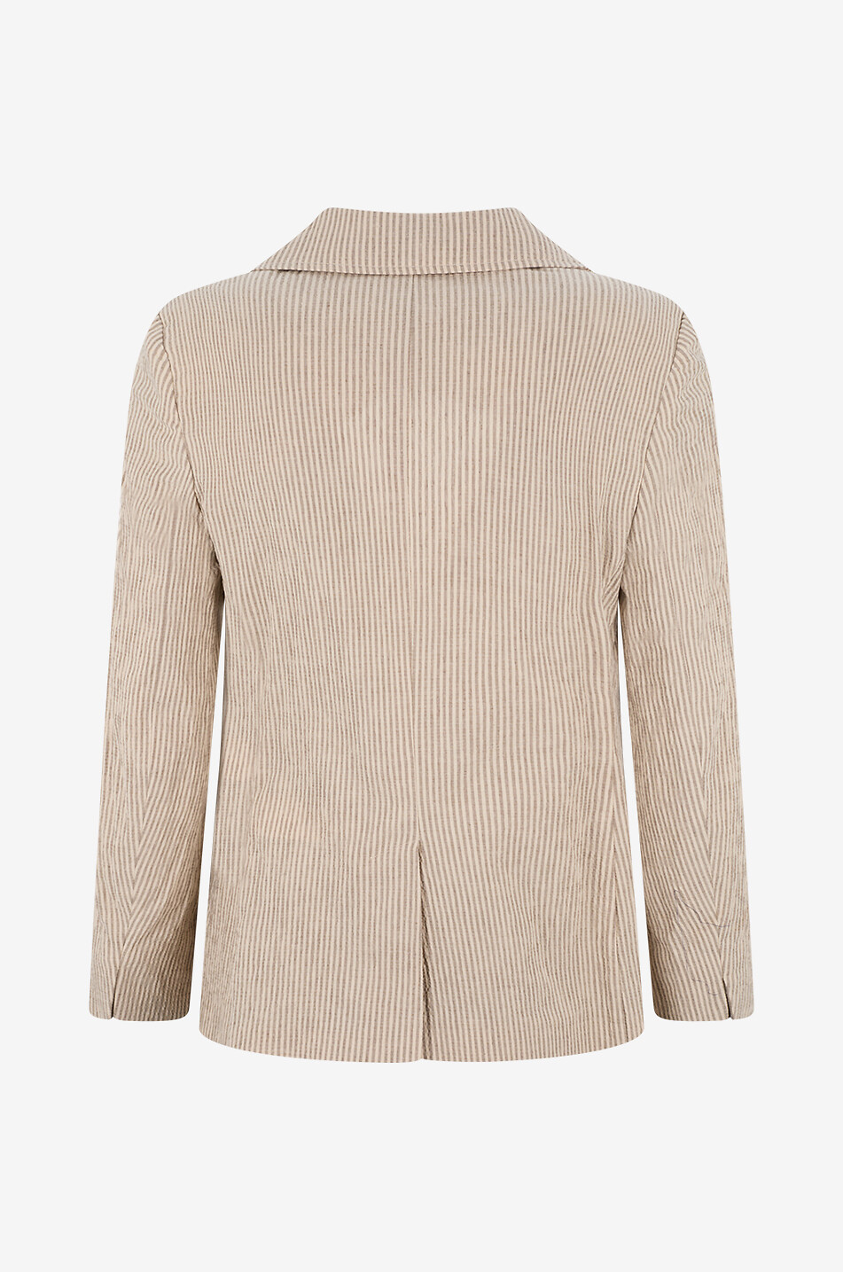 WEEKEND MAX MARA Taillierter gestreifter Blazer aus Baumwolle und Leinen Dalett Damen BEIGE 2