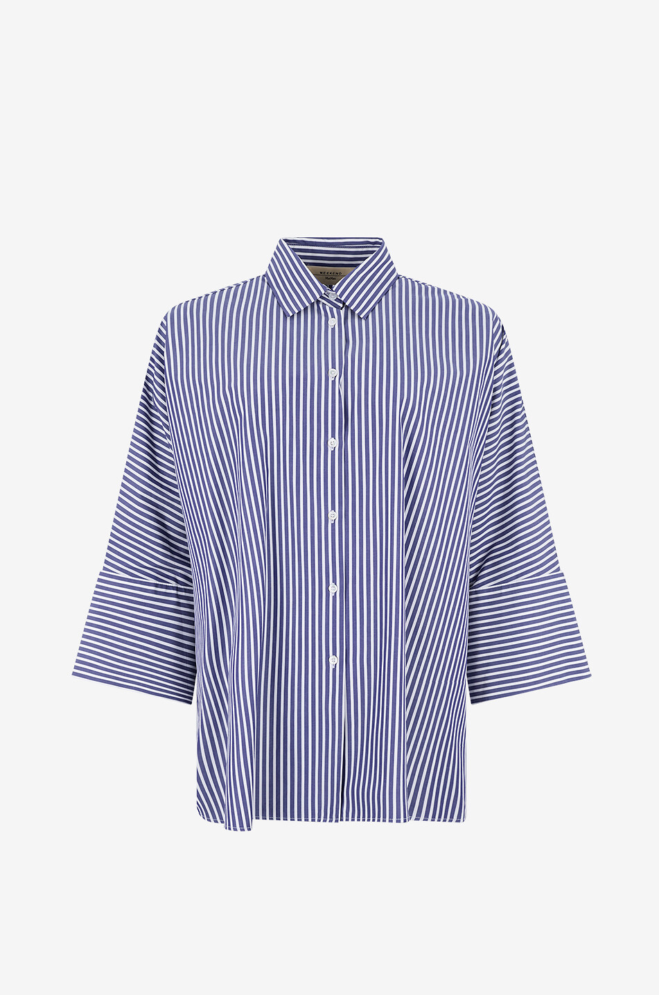 WEEKEND MAX MARA Hudso oversized striped cotton poplin shirt Women DARK BLUE 1