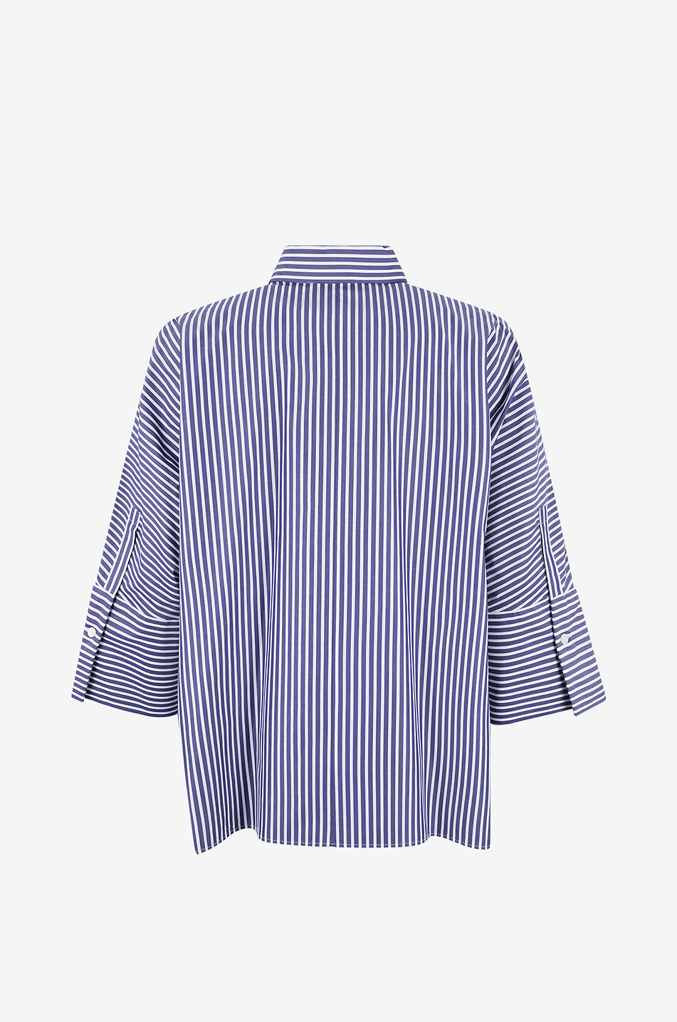 WEEKEND MAX MARA Hudso oversized striped cotton poplin shirt Women DARK BLUE 2