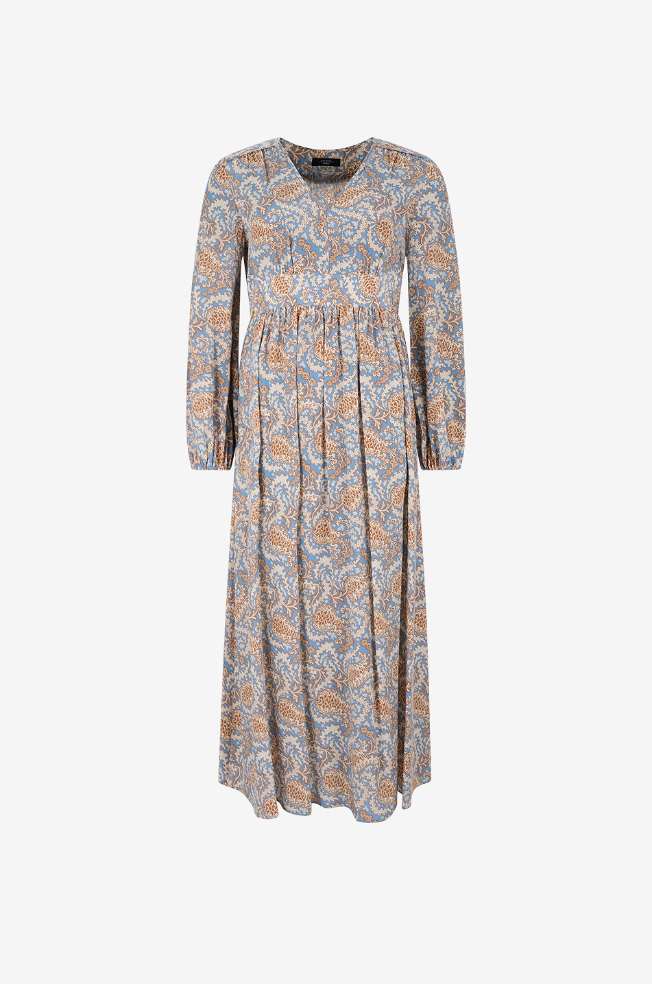 WEEKEND MAX MARA Martora silk crepe V-neck long dress Women LIGHT BLUE 1