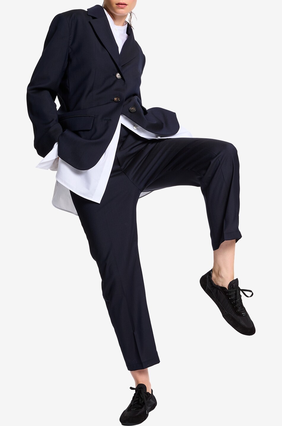 LIS LAREIDA Langer Blazer aus Schurwolle und Mohair Nathalia Damen DUNKELBLAU 2