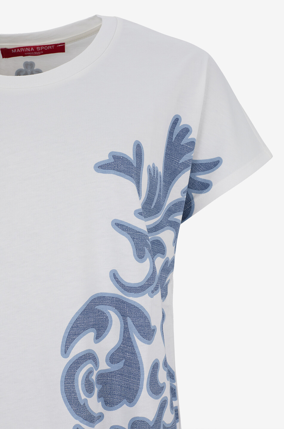 MARINA RINALDI Targa cotton oversized round-neck t-shirt Women WHITE 3