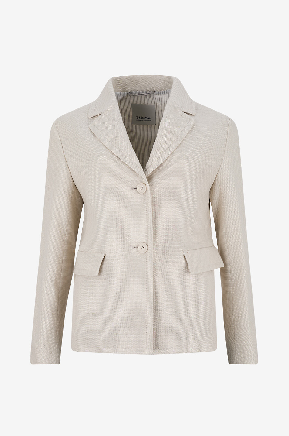 'S MAX MARA Cecil linen blend notch lapel lightweight jacket Women WHITE 1