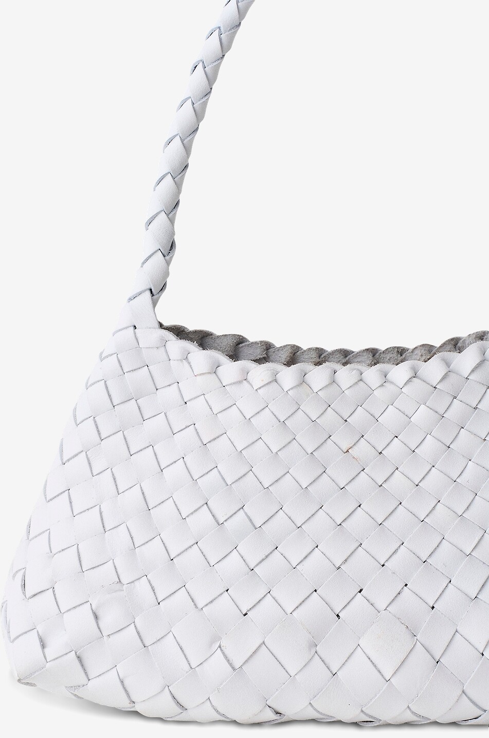 DRAGON Rosanna woven buffalo leather shoulder bag Women WHITE 5