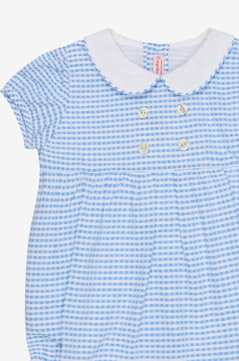 LA COQUETA Claro smocked cotton baby romper Baby BLUE 3