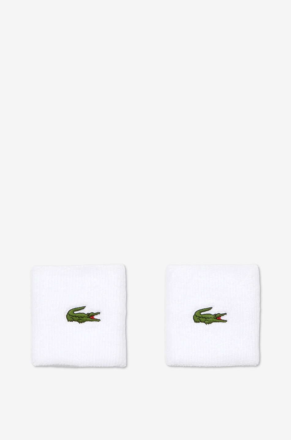 LACOSTE Lot de deux bracelets éponge en coton Unisexe BLANC 1