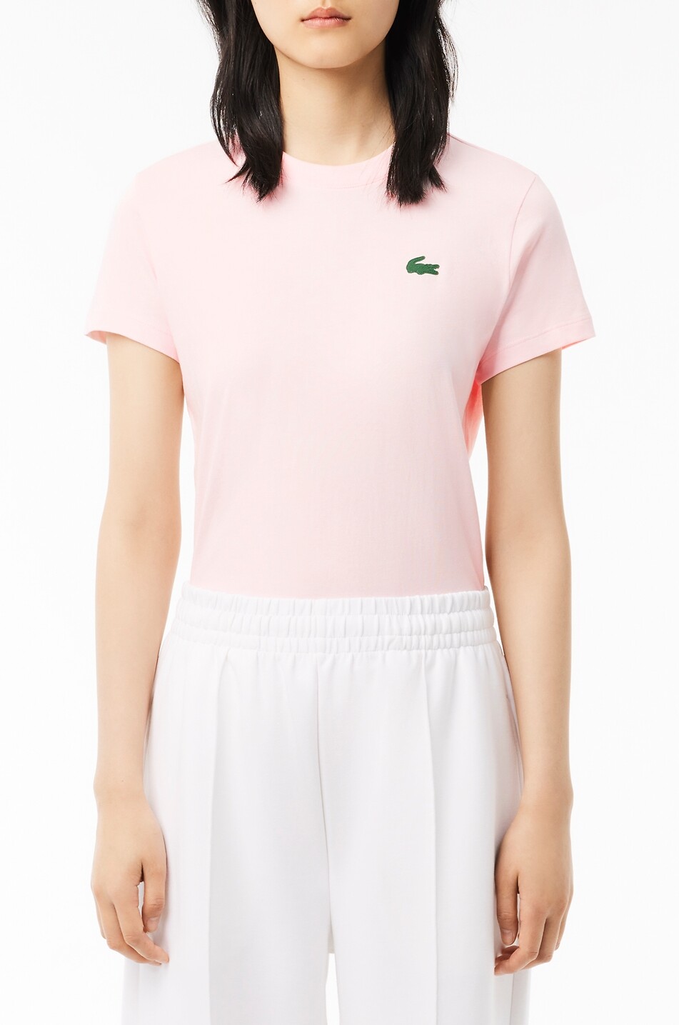 LACOSTE T-shirt à col rond en coton mélangé Ultra Dry Femme ROSE 2